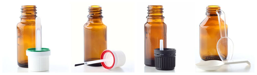 Піпетка, пензлик, краплинний дозатор та мірна ложечка доповнюють скляні бульбашки для ефірних олій